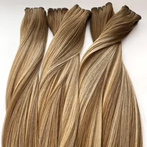 2024 HaiYi Factory New Arrival Virgin Remy Hand Tied Weft Hair Extension With Balayage Color In Stock
