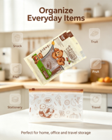 Grands sacs de rangement à fermeture éclair avec imprimé Teddy, 2010+4cm, 16 pièces, 12 sacs épais extensibles en PE de qualité alimentaire avec logo personnalisé