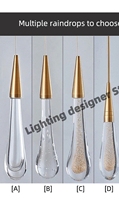 Candelabro LED creativo para Hotel, sala de estar, escaleras, lujosa lámpara colgante de techo grande, candelabros largos de gota de lluvia de estilo nórdico