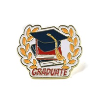 Épinglette en métal émaillé dur personnalisée en forme de toque de remise de diplôme, pour les diplômés, vente en gros