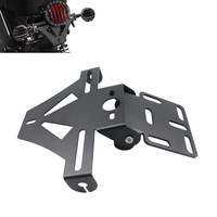 Support de plaque d'immatriculation arrière universel pour moto, multifonction, réglable, avec lampe LED