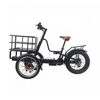 Vélo cargo électrique à 3 roues de haute qualité OEM, familial, blanc et noir, batterie au lithium, moteur à moyeu arrière