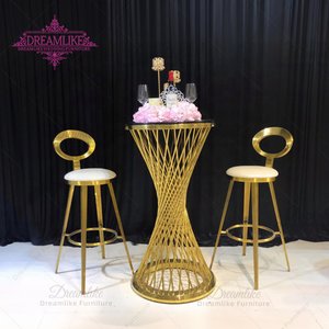 Mesa <span class=keywords><strong>de</strong></span> <span class=keywords><strong>Bar</strong></span> Redonda <span class=keywords><strong>de</strong></span> Acero Inoxidable <span class=keywords><strong>de</strong></span> Lujo con Tapa <span class=keywords><strong>de</strong></span> Vidrio, Duradera, Moderna, Estilo Vintage, para <span class=keywords><strong>Eventos</strong></span>, Banquetes, Hogar, <span class=keywords><strong>Bar</strong></span> y Hotel - Product Image 2