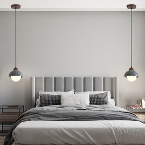 Lámpara de Techo Moderna de Estilo Nórdico Wabi-Sabi, Piedra Natural, Madera Maciza, Creativa y Personalizada, para Dormitorio o Sala de Estar - Product Image 4