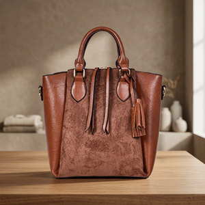 BS INTERNATIONAL Rose Petal Style Fashionable <b>Women's</b> Genuine Leather Clutch Cross-Body Strap Zipper Waterproof Large Capacity - Product Image 6