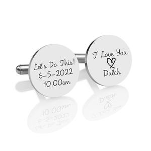 <span class=keywords><strong>Gemelli</strong></span> in bianco incisi personalizzati regalo di anniversario <span class=keywords><strong>gemelli</strong></span> in acciaio inossidabile placcato oro fine <span class=keywords><strong>per</strong></span> gli uomini - Product Image 1