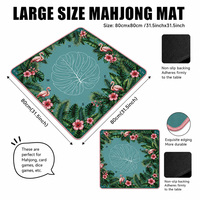 Alas Meja Mahjong Daun Palem 31.5x31.5 Inci Pola Flamingo Tropis Ukuran Kustom dan Pilihan Logo untuk Klub Mahjong