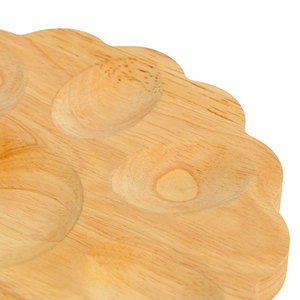 Supports de rangement pour œufs en bois de <span class=keywords><strong>bambou</strong></span> naturel et caoutchouc, 8 trous, forme de <span class=keywords><strong>fleur</strong></span>, plateaux pour comptoir de cuisine - Product Image 4