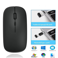 Mouse Nirkabel Mini Ultra-Tipis Bt Tanpa Suara untuk Laptop PC Keyboard Mode Tunggal Baterai Mouse Senyap Nirkabel untuk Pelajar Kantor