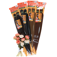 2X Extensions de cheveux synthétiques pré-étirées pour tresses, effet Yaki Ombré, EZ Braids, Cheveux à tresser pré-étirés