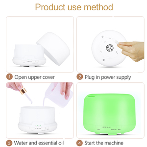 Máy Khuếch Tán Không Dây Máy Khuếch Tán Hương Thơm Siêu Âm Hiện Đại Dung Tích Lớn <span class=keywords><strong>500Ml</strong></span> Máy Khuếch Tán Hương Thơm Hạt Gỗ Với 7 Màu Thay Đổi - Product Image 2