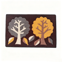 Tapis d'entrée décoratif en polyester tissé antidérapant et absorbant à motif d'arbre d'automne pour la saison des fêtes, idéal pour la porte d'entrée et la décoration intérieure
