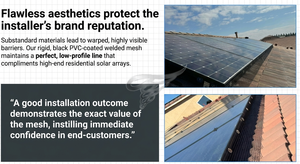 6 X 100ft 1.3mm Pvc Enduit Solaire Maille Panneau Solaire Oiseau Épreuvage Adélaïde Écureuil Barrières pour Panneaux Solaires - Product Image 5