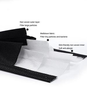 Mascherina chirurgica monouso con orecchino elastico 3 strati non tessuto medicale di consumo 3 strati maschera facciale nera - Product Image 2