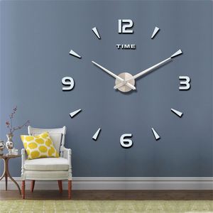 Horloge murale numérique 3D DIY de 47 pouces, décoration intérieure 2023, design unique et luxueux, autocollant acrylique créatif, horloges murales modernes - Product Image 2