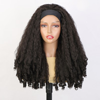 Perruque bandeau en soie glacée Yaki pour femme Bozhen, fabriquée à la machine, style européen et américain, avec cheveux longs bouclés en spirale