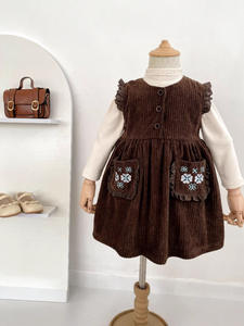 Kinder-Koreaanse Jurk Meisjes 2025 Herfst Vest Jurk Baby 'S Stijlvolle Herfst Nieuwe Geborduurde Jurk - Product Image 2
