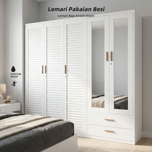 <span class=keywords><strong>Armario</strong></span> Moderno de Metal con Estampado de Acero 2 3 4 5, con Espejo y Cajones, Mueble de Dormitorio Moderno para el Hogar - Product Image 1