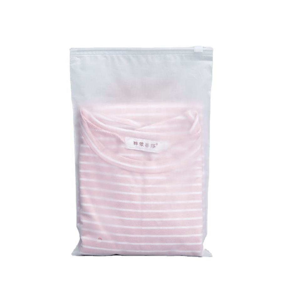 High quality waterproof frosted pe eva zip lock packing storage plastic bags for clothes