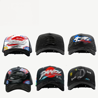Nueva Gorra Snapback con Estampado de Letras Estilo Racing, Gorra de Béisbol de Malla, Unisex, Ajustable, Estilo Urbano de Cinco Paneles, Estampado Bordado