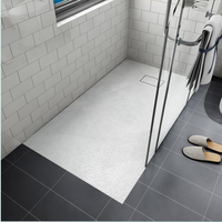 Receveur de douche rectangulaire antidérapant en résine de pierre, style européen, avec drain central, en SMC