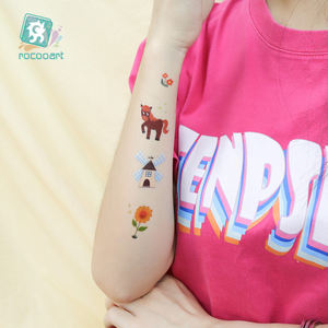 Couleur d'impression avec des conceptions de <span class=keywords><strong>tatouage</strong></span> de <span class=keywords><strong>cheval</strong></span> de corbeau d'encre blanche enfants tatouages temporaires imperméables autocollant de <span class=keywords><strong>tatouage</strong></span> de Style ferme pour enfants - Product Image 5