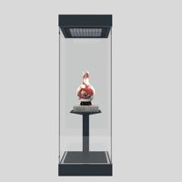 Vitrine de musée en verre trempé et métal avec éclairage LED, design écologique, construction durable, dimensions personnalisables
