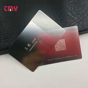 Bán buôn tùy chỉnh 0.3mm Độ dày trống Matt Laser khắc đen bạc Thép không gỉ thẻ kinh doanh kim loại - Product Image 3