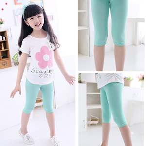 Conjunto de 4 pantalones capri para niñas, color caramelo, ropa corta para niños, pantalones cortos de verano que combinan con todo, leggings M613 - Product Image 2