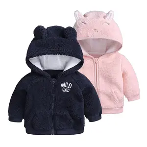 0-3 6-9 9-12 12-18 Maanden Lil Meisjes Sherpa Fleece Hoodie Bomberjack Jas Voor Jongens Winter Kinderkleding Pasgeboren Baby Kleding