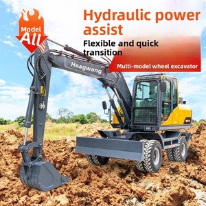 Excavatrice sur pneus 80 tonnes avec grappin à bois, bras long pour creuser et remplir, vérins <span class=keywords><strong>Bosch</strong></span> Rexroth, pompe KYB, <span class=keywords><strong>7200</strong></span> kg - Product Image 2
