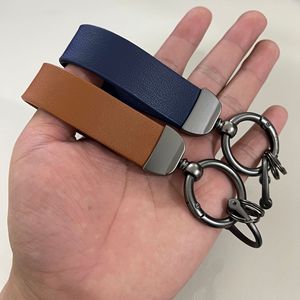 Customized LOGO Promotional Car Keychain Comfortable Luxurious Metal <b>Keyring</b> Genuine Leather Fashionable Key Pendant Keychain - Product Image 4