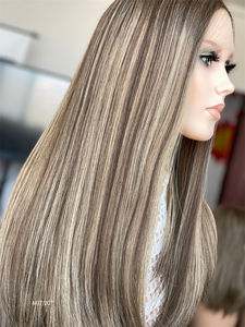 Peluca de encaje Kosher HD judía más Popular, cabello Remy brasileño de alta calidad con reflejos rubios, envío rápido - Product Image 2