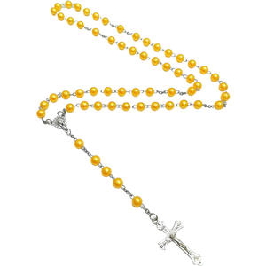 Nuevo Collar Largo con Colgante <span class=keywords><strong>de</strong></span> Cruz <span class=keywords><strong>de</strong></span> Jesús y Virgen María, Joyería Cristiana, Cuentas <span class=keywords><strong>de</strong></span> Perlas <span class=keywords><strong>de</strong></span> Vidrio <span class=keywords><strong>de</strong></span> 8 mm, <span class=keywords><strong>Rosario</strong></span> <span class=keywords><strong>de</strong></span> Oración - Product Image 3