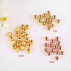 Lisheng Jewelry Gold Beads 6mm Smooth Copper Spacer Beads For DIY Jewelry <b>Necklace</b> Bracelet Making Supplies - Product Image 4