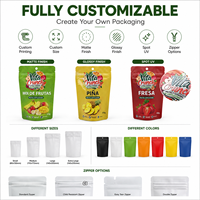 Op maat bedrukte aluminiumfolie stand-up pouch, food grade Mylar zak voor chips en snacks, met hersluitbare zip.