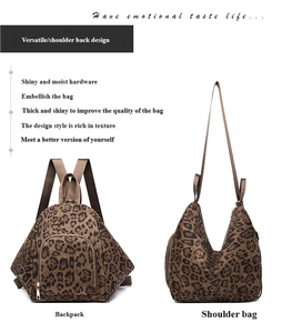 <span class=keywords><strong>Zaino</strong></span> da <span class=keywords><strong>donna</strong></span> leggero, portatile, estivo, elegante, grande capacità, impermeabile, in finta pelle scamosciata con stampa leopardata, <span class=keywords><strong>tessuto</strong></span> resistente, organizzato - Product Image 4