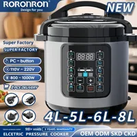 Cuisinière électrique à pression personnalisée de grande capacité (4L-8L) avec écran LCD intelligent 10-en-1, anti-brûlure, en acier inoxydable, 1300W