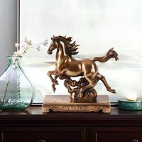 Élégante figurine en résine de cheval au galop avec base nuageuse, peinte à la main, nouveau style chinois, décoration bouddhiste pour entrée et bureau