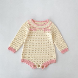 Body de Punto para Bebés de Primavera y Otoño, con Lazo y Manga Larga, Ropa de Punto para Niñas, Monos Modernos para Bebés - Product Image 4