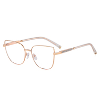 MS 81509 2024 Nouvelles femmes Métal Brillant Mince Lunettes Cadre Optique Anti-Lumière Bleue Lunettes Brillantes Conception Logo Personnalisé