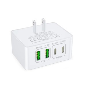 USB C 40W 4พอร์ตชาร์จเร็วบล็อก PD อะแดปเตอร์ไฟฟ้า QC 3.0ชนิด C ที่ชาร์จผนังสำหรับแล็ปท็อปผนังกล่องอิฐ - Product Image 1