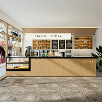 Comptoir de réception personnalisé pour café commercial et hôtel, design moderne, en bois, pour la restauration et la boulangerie