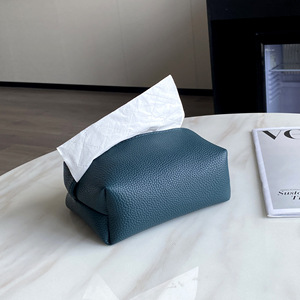 Funda rectangular para caja de pañuelos Togo, bolsa de almacenamiento impermeable a prueba de polvo para el hogar, coche, sala de estar, tipo vertical, azul marino, verde, caramelo - Product Image 2