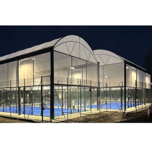 Double Blue Padel Court Professional Tourament Popular Sport Paddle Tennis Court with Tempered Glass - Product Image 1