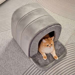 Lit pour chien personnalisé et durable, type maison, pour intérieur, en coton PP alvéolé et mousse à mémoire de forme, chaud pour l'hiver, avec housse amovible, de haute qualité, pour un sommeil apaisant des animaux de compagnie - Product Image 2