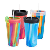 Tasse à eau en Silicone sans BPA de 480ml, incassable, réutilisable, tasse en Silicone pour le vin, la bière, le café