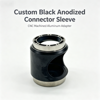 Manchon de connexion CNC haute précision en aluminium et acier inoxydable, anodisé noir, avec découpe spéciale, adaptateur en alliage, capacités d'EDM