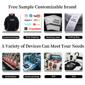 180g di vendita all'ingrosso di fascia personalizzata Oversize 3d ricamo t-shirt di tendenza di personalizzazione che attraversa magliette da lavoro con logo stampato - Product Image 6