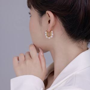 Elegant Hong Kong Retro Style Niche Pearl Stud Earrings High-End Trendy Ear Buckles Fashionable New Personalized <b>Jewelry</b> - Product Image 4